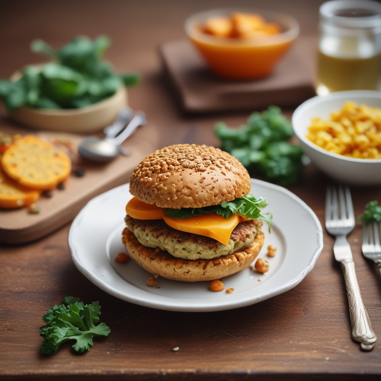 Butternut Squash Chickpea Burger with Walnut Crust