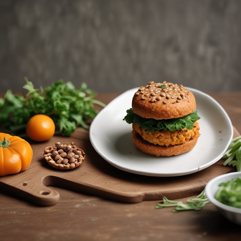 Butternut Squash Chickpea Burger with Walnut Crust