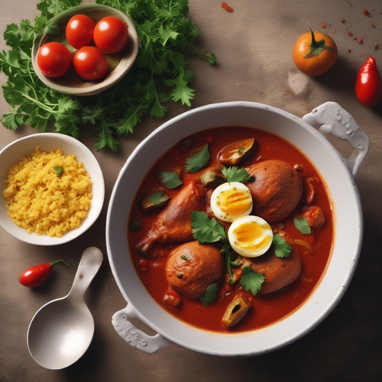 Spicy Egg Curry with Brinjal