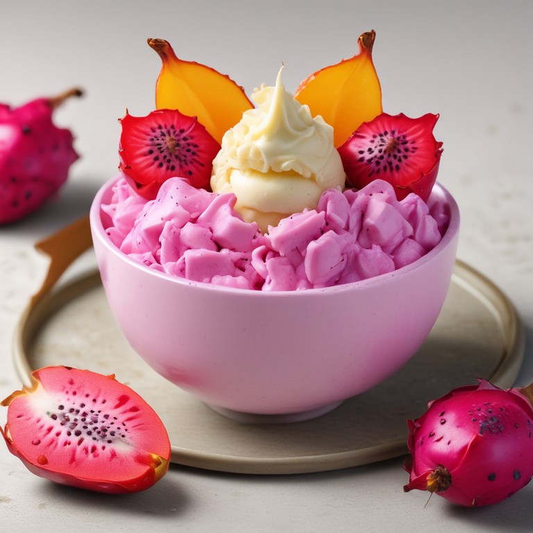 Butterscotch Ice Cream with Dragon Fruit