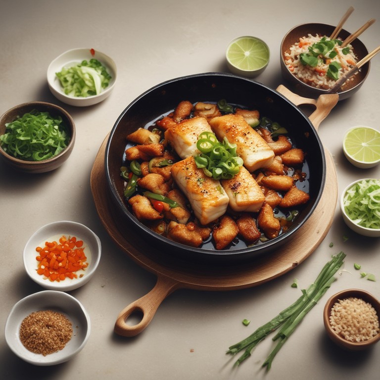 Asiatisch Gebratener Fisch mit Ingwer und Knoblauch