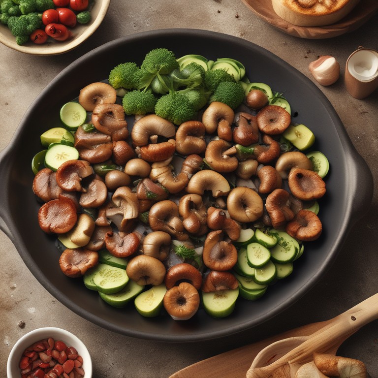 Sauteed Mushrooms, Zucchini, and Meat
