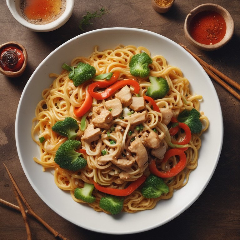 Nouilles Chinoises au Poulet et Légumes