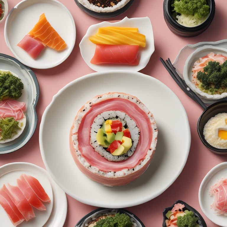 Sushi de Jamón y Queso con Salsa de Atún