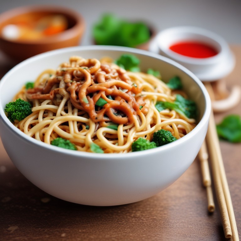 Asiatische Vegane Nudeln ohne Tomaten