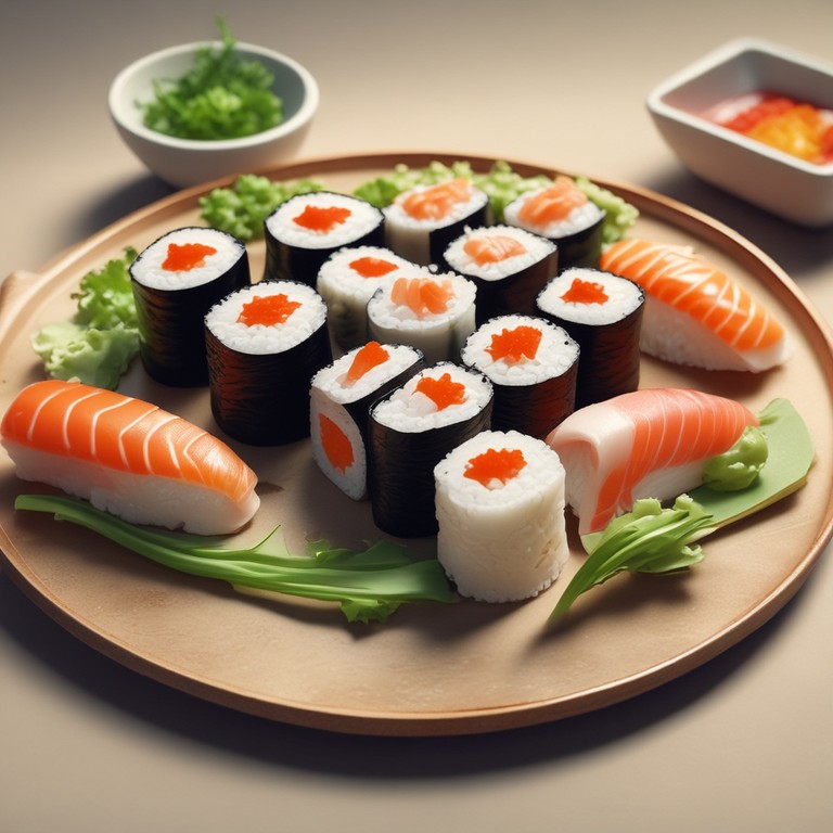 Klassisches Sushi mit frischem Fisch