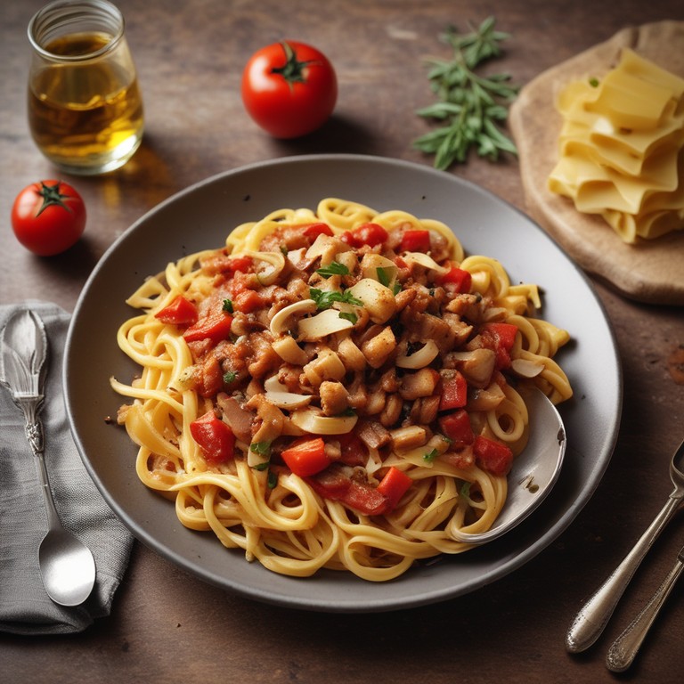 Savory Pasta with Caramelized Onions, Toasted Nuts, and Tomato Pepper Sauce (Copy)