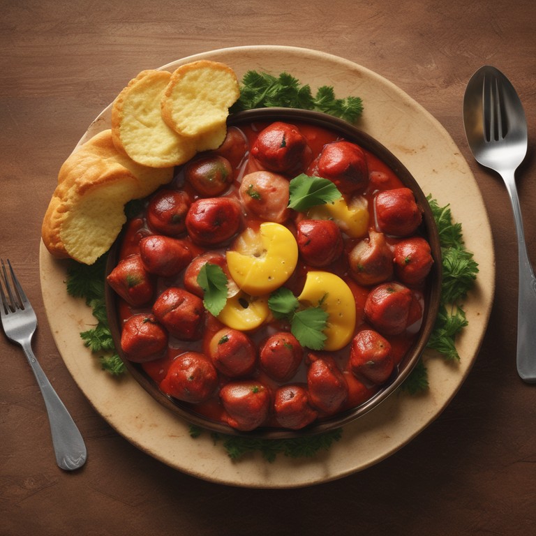 Mandioca com Linguiça