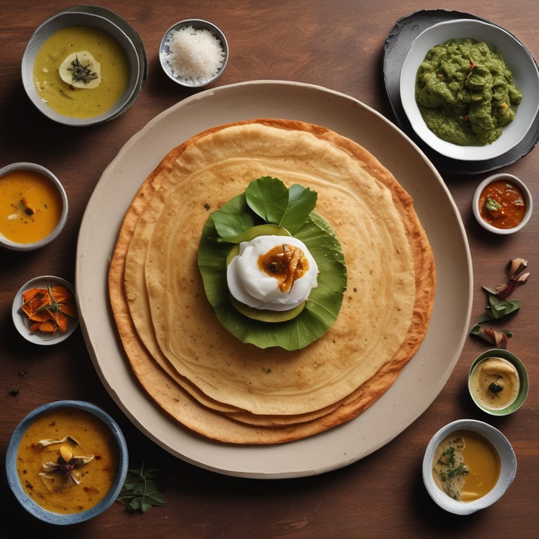 Crispy Rice Dosa with Flavorful Indian Dinner Spread