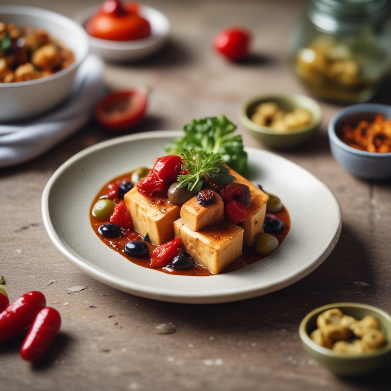 Tofu Farci aux Tomates Séchées et Olives
