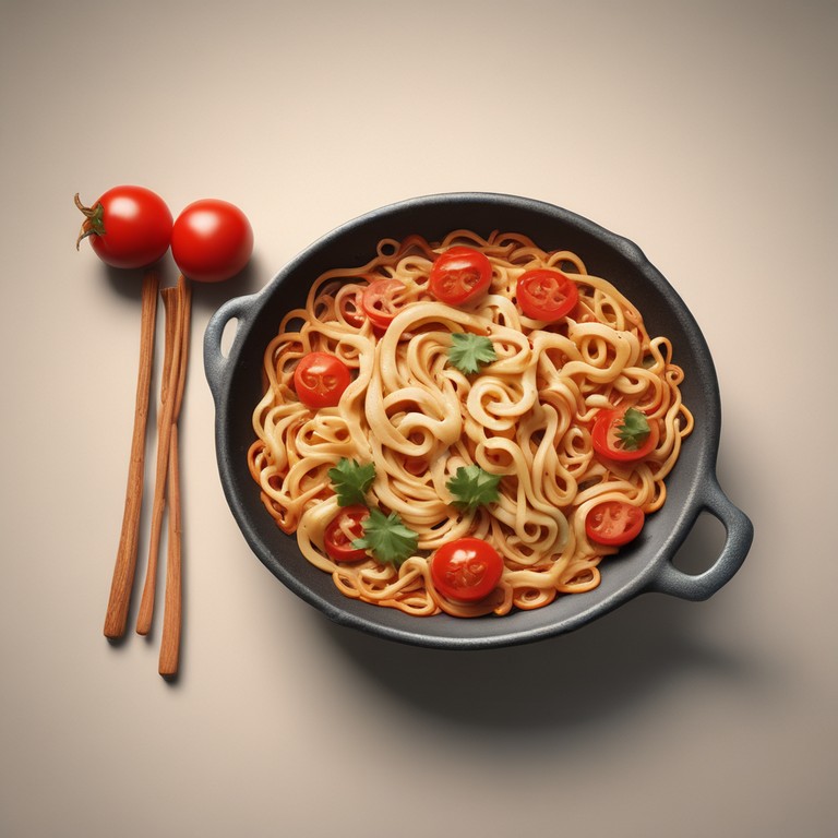 Spicy Yippee Noodles with Onion and Tomato