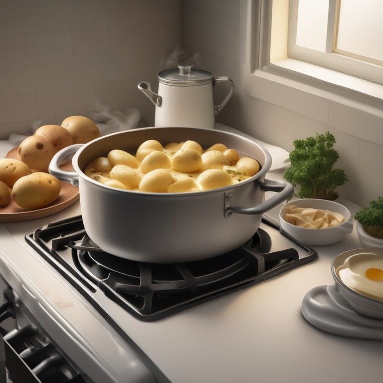 Patate Bouilli avec du Lait