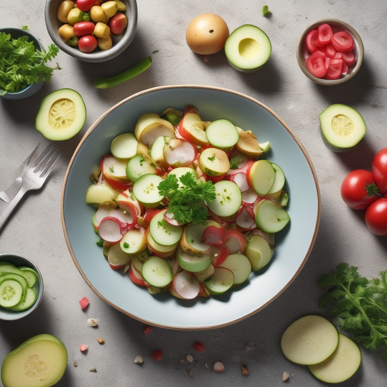 Kartoffel-Gurken-Radieschen-Salat
