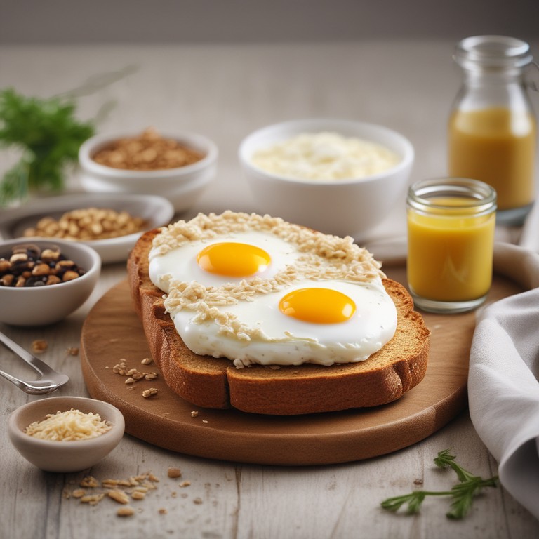 Pão de Aveia com Ovos e Iogurte