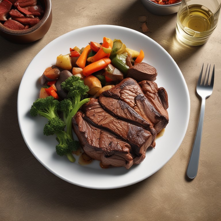 Savory Steak Tips with Vegetable Medley
