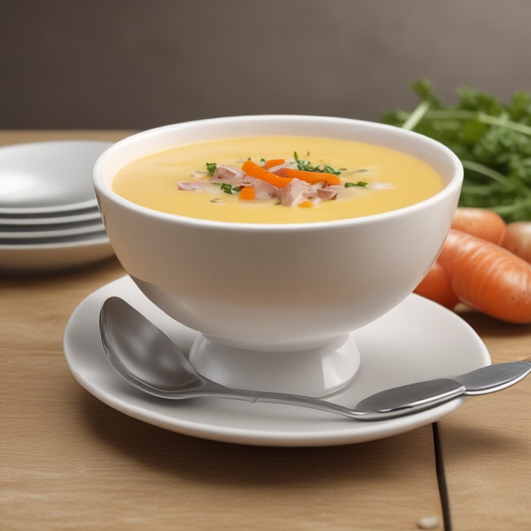 Sopa Cremosa de Presunto com Cenoura e Batata