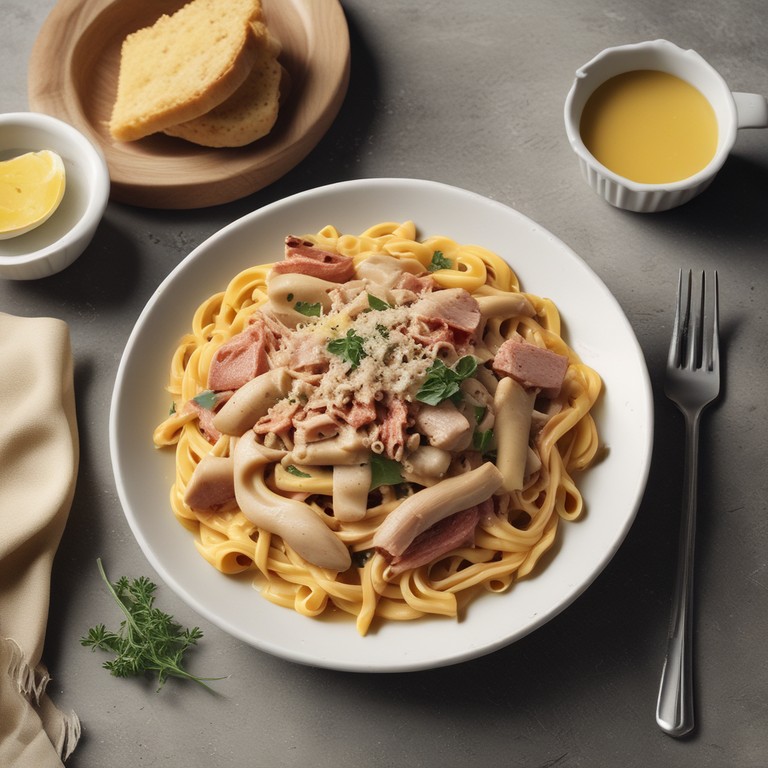 Fideos con Atún y Queso en Salsa de Mantequilla