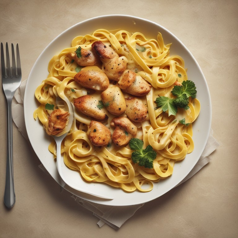 Tagliatelle mit Curry-Hähnchenbrust