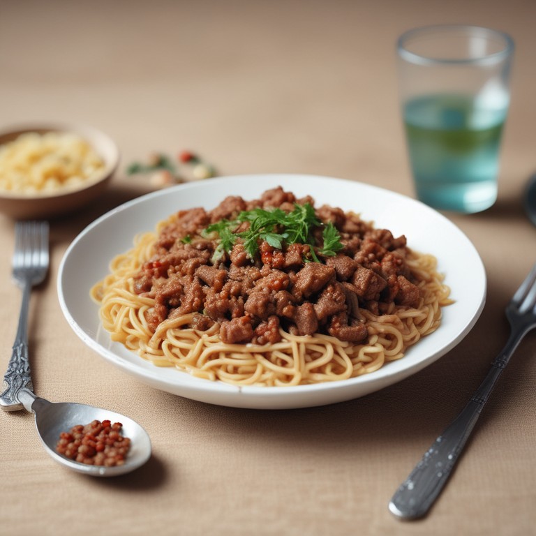 Гречка с вермишелию и говяжьим фаршем