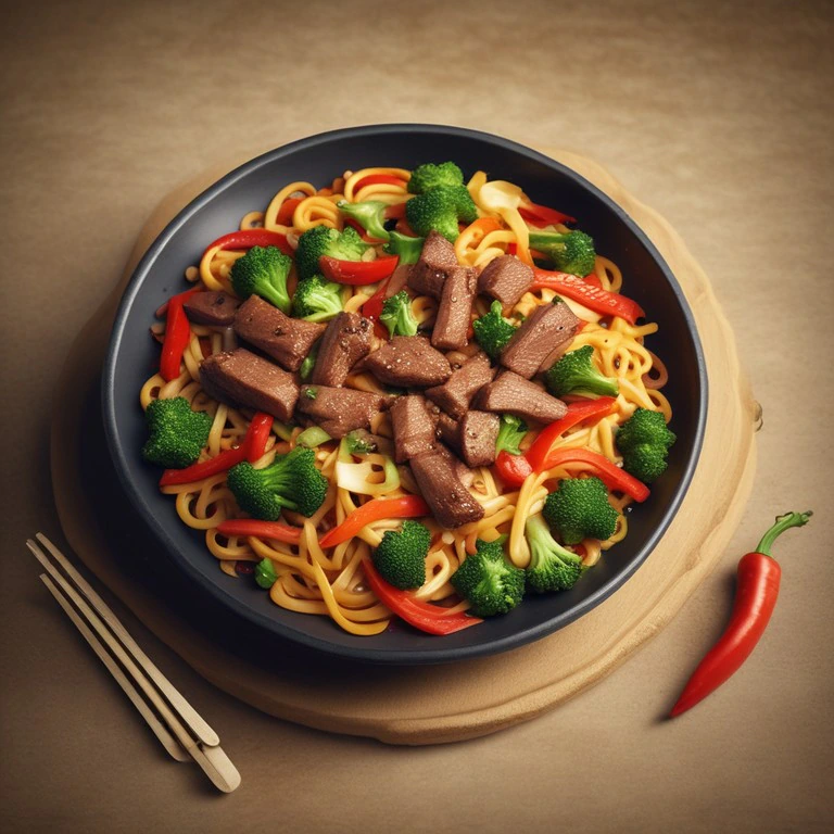 Nouilles Sautées à la Viande et aux Légumes