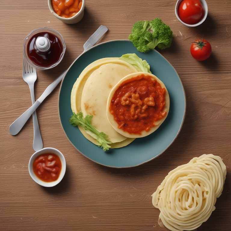 Vegetarian Rice Flour Pancakes with Tomato Sauce