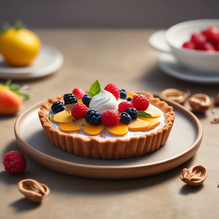 Fruitige Yoghurttaart met Verse Slagroom en Walnoot