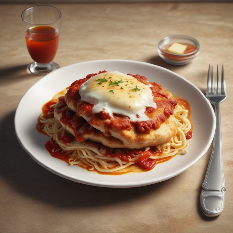Frango à Parmegiana com Molho de Tomate e Queijo Derretido