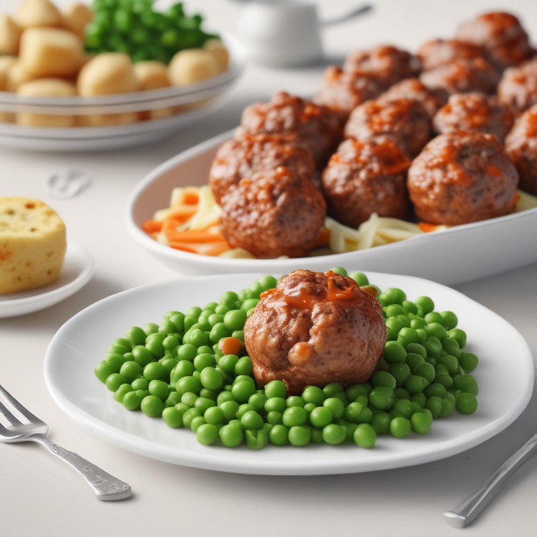 Boulettes de Viande avec Petits Pois, Pommes de Terre et Carottes