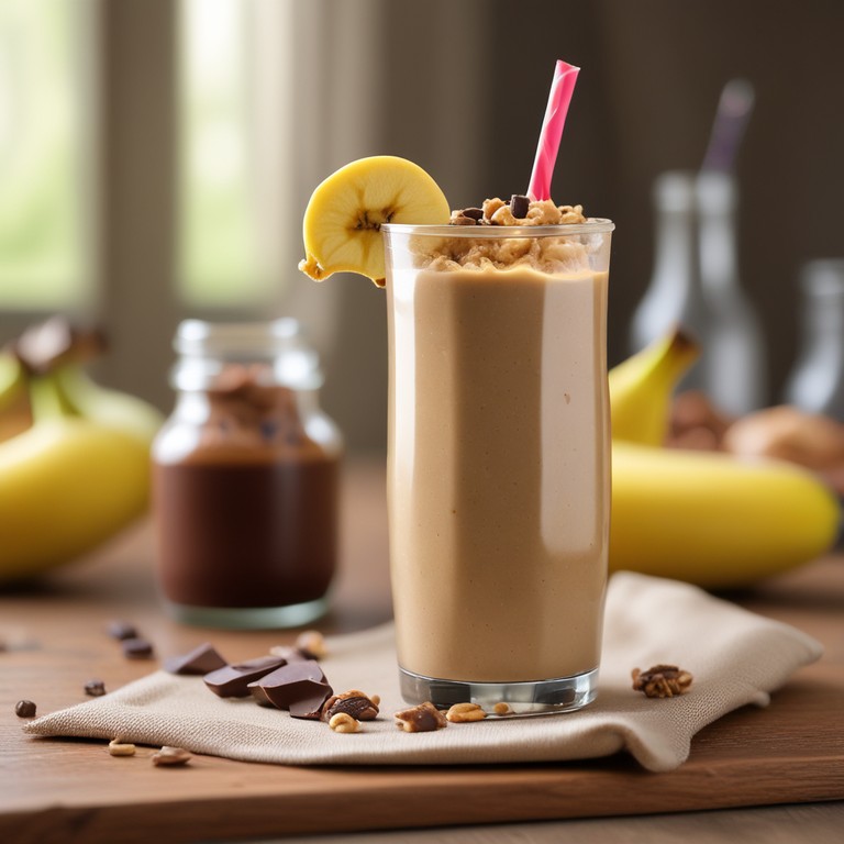 Smoothie de Banana com Pasta de Amendoim e Cacau