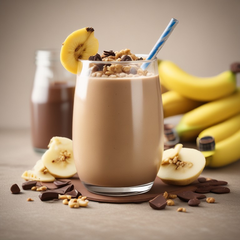 Smoothie de Banana com Pasta de Amendoim e Cacau