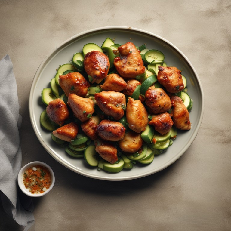 Sweet and Spicy Asian Chicken with Zucchini