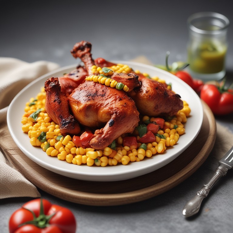Spicy Tomato Chicken Legs with Dried Corn