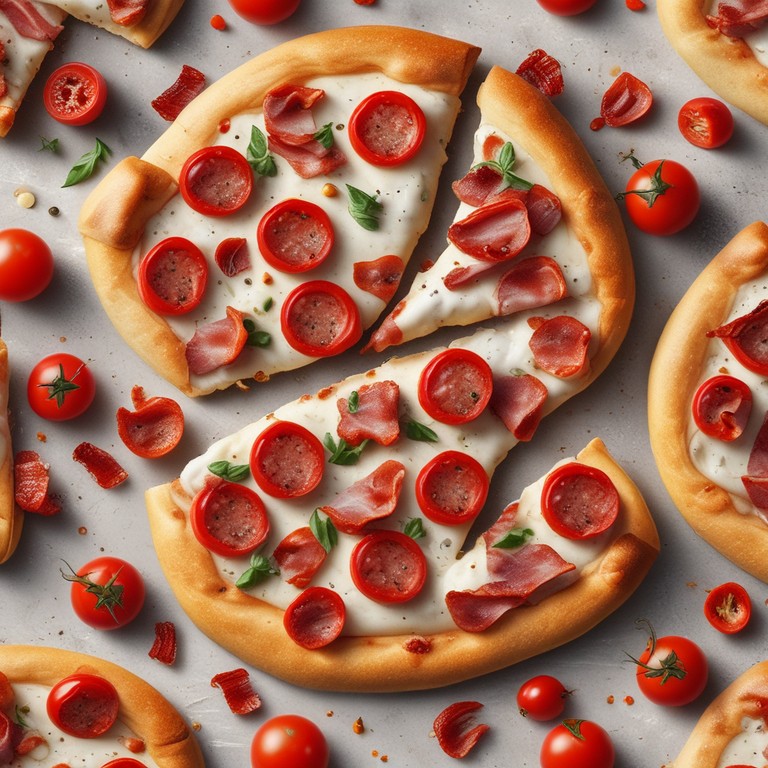 Massa de Pizza com Bacon e Tomate