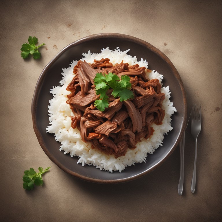Savory Pulled Beef with Fluffy Rice