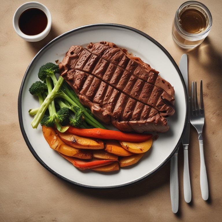 Bife de Soja com Legumes Assados