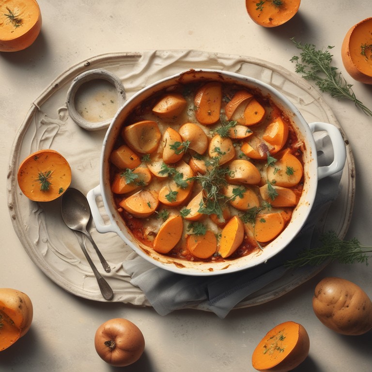 Gratin de Patates Douces et Pommes de Terre Grenaille au Thym