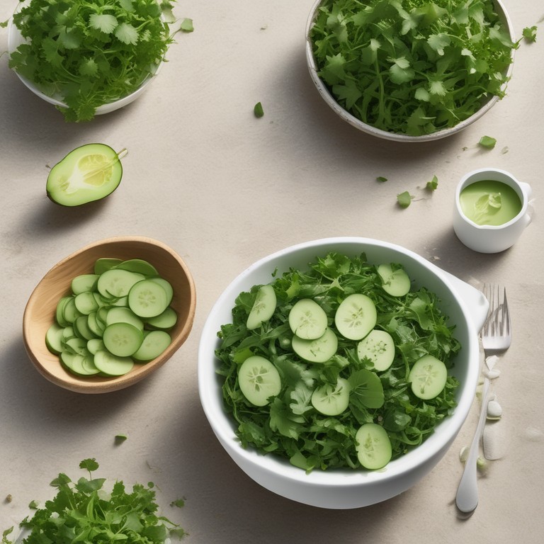 Ensalada Refrescante de Berro y Pepino