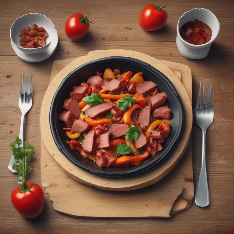 Sauté de Lardons aux Carottes, Poivrons et Tomates