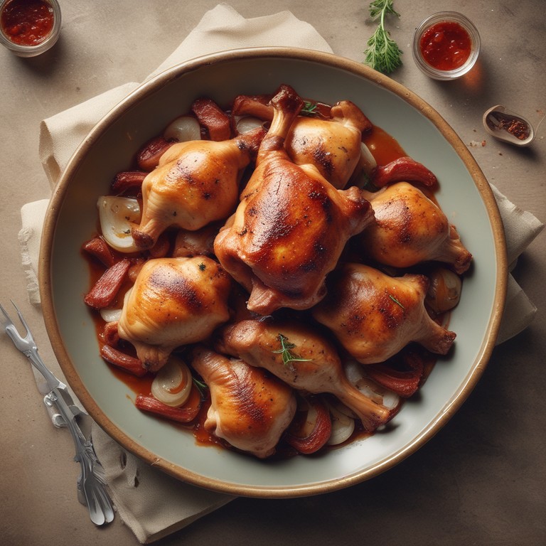 Coxa de Frango com Bacon e Cebola Caramelizada