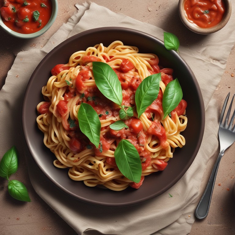 Pâtes à la Sauce Tomate et Basilic