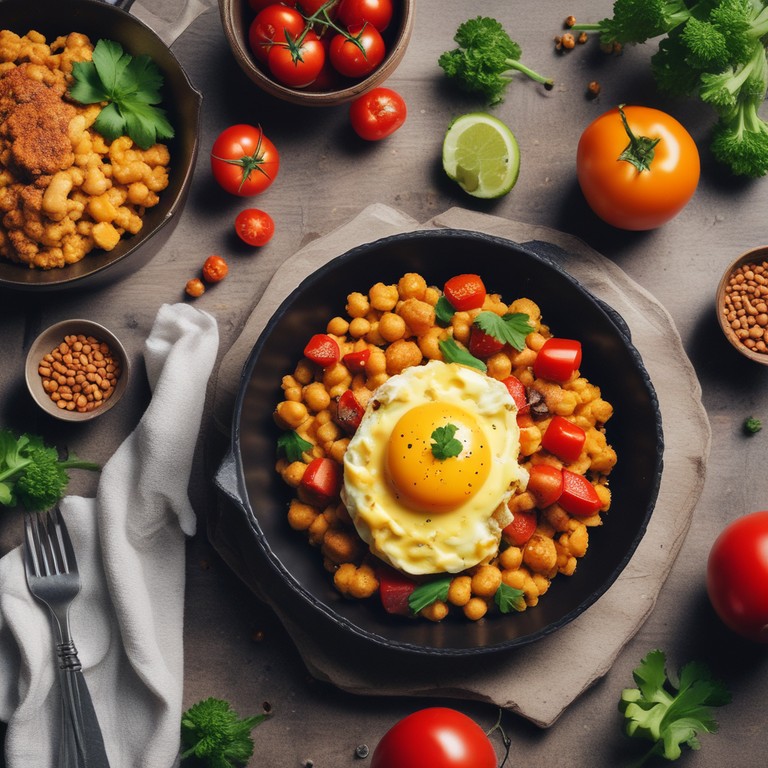 Revuelto Vegano con Hamburguesas de Lentejas y Garbanzos