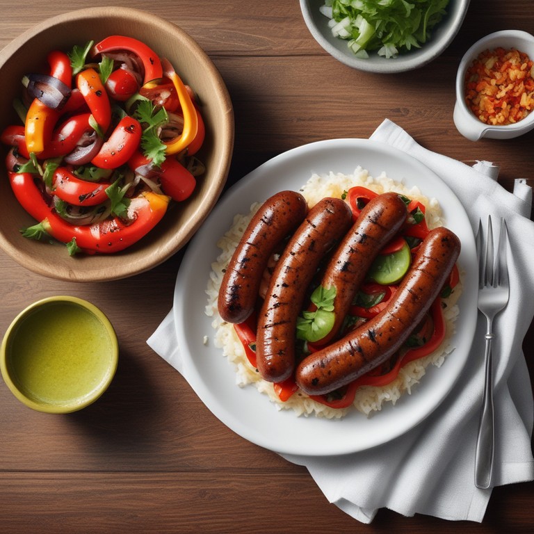 Calabresa Grelhada com Cebola e Pimentão