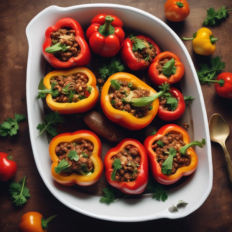 Poivrons Farcis à la Viande et aux Noix