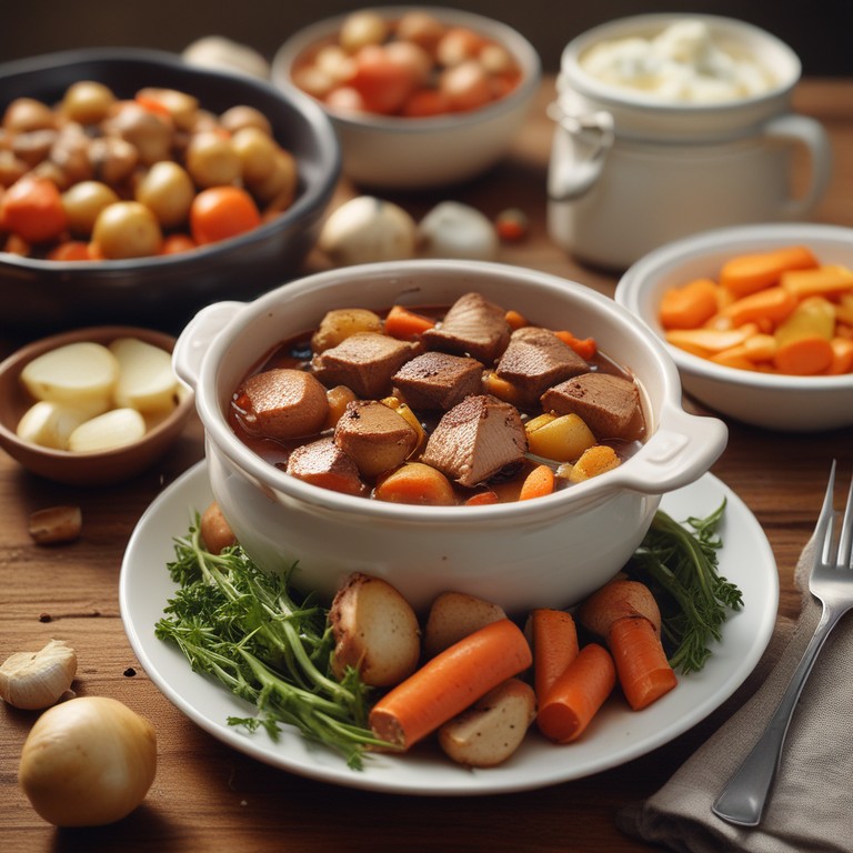 Жаркое из свинины с картошкой и овощами