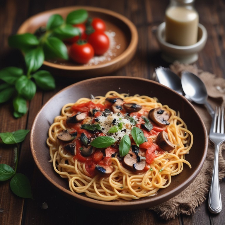 Creamy Mushroom Tomato Pasta