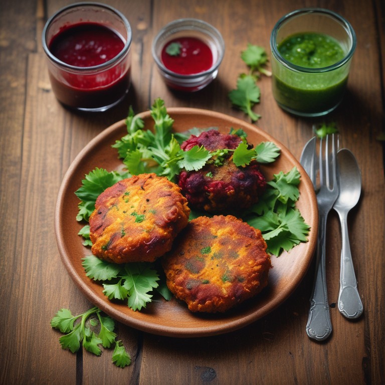 Spiced Bean and Beetroot Fritters