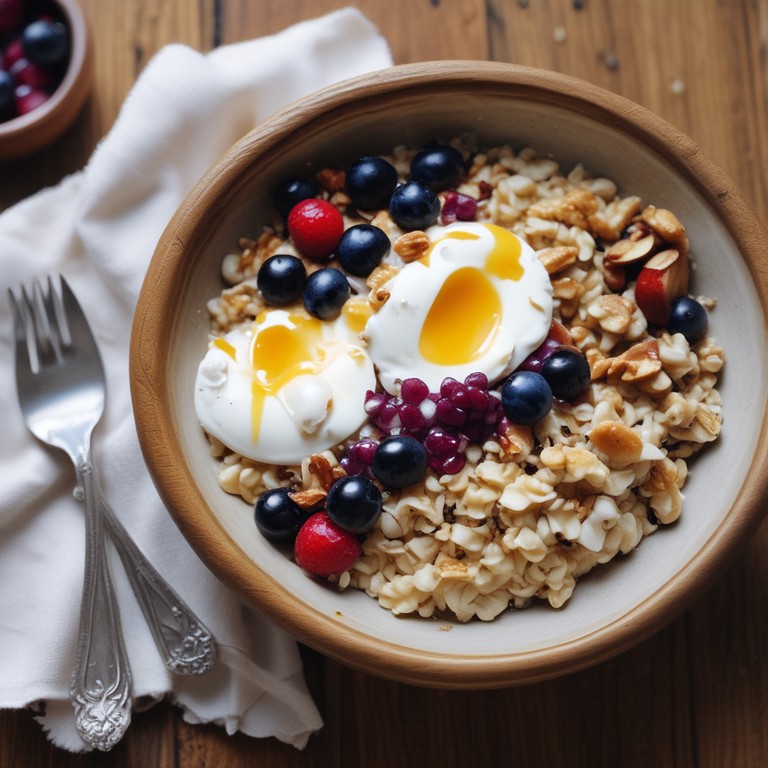 Vegan High-Calorie Breakfast with Minimal Sugar and Blackcurrants