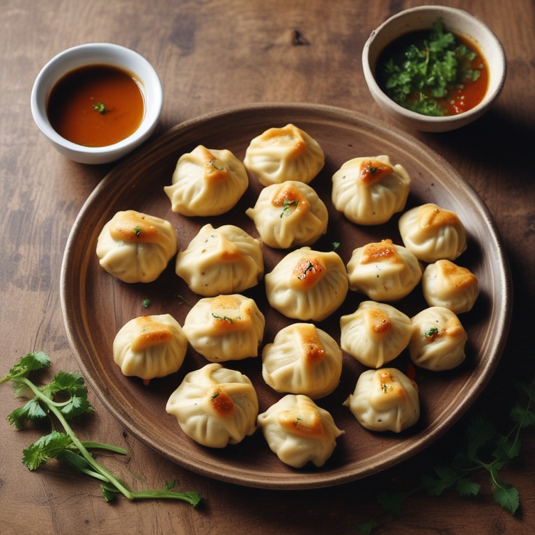 Delicious Paneer Momos with Spicy Dipping Sauce