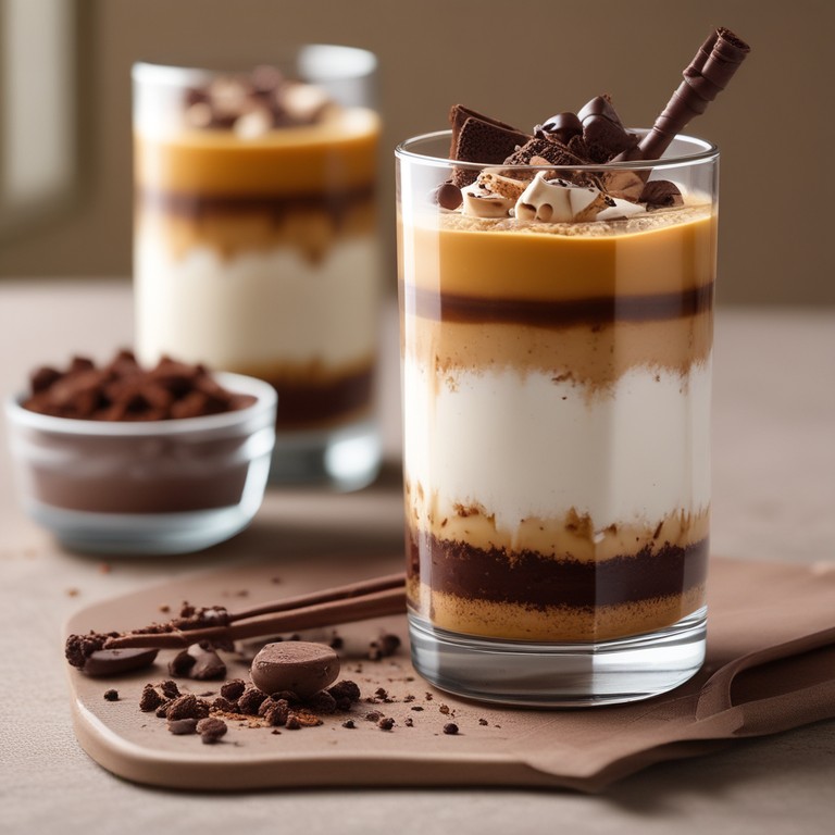 Yogur de Caramelo con Palitos de Chocolate y Galleta