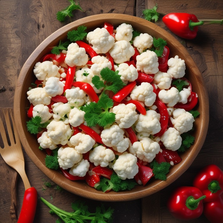 Blumenkohl mit Schafskäse und Paprika